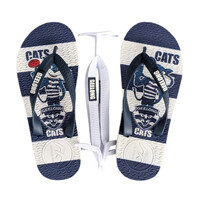 Geelong Cats Kids Boomerangz Thongs w/extra Straps