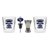 Image of Geelong Cats Spirit Glasses with Pourer and Jigger