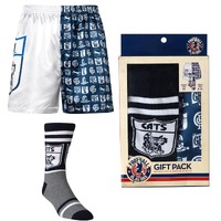 Image of Geelong Cats Mens Boxer Shorts & Socks Set