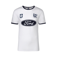Geelong Cats Mens FORD White Throwback Tee