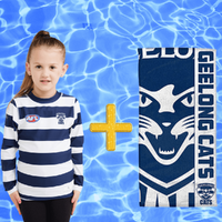 Geelong Cats Kids Rashie and Beach Towel Combo