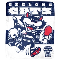 Geelong Cats Mascot Coral Fleece Throw Rug