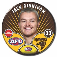 Hawthorn Hawks 2026 Player Pin Badge - GINNIVAN