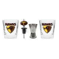 Image of Hawthorn Hawks Spirit Glasses with Pourer and Jigger