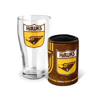 Image of Hawthorn Hawks Pint Glass and Can Cooler Gift Pack