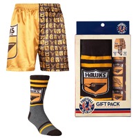 Image of Hawthorn Hawks Mens Boxer Shorts & Socks Set