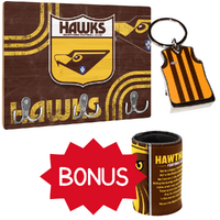 Hawthorn Hawks Key Rack & Key Ring Bundle