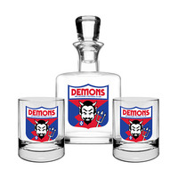 Melbourne Demons Retro Spirit Glass and Decanter Set