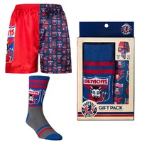 Image of Melbourne Demons Mens Boxer Shorts & Socks Set