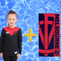 Melbourne Demons Kids Rashie and Beach Towel Combo