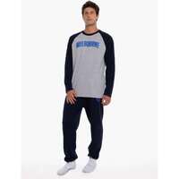 Image of Melbourne Demons Mens Raglan Cuffed PJ Set