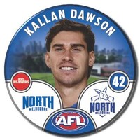 North Melbourne Kangaroos 2025 Player Pin Badge - DAWSON, K