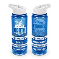 North Melbourne Kangaroos Tritan Sports Bottle with Wrist Bands