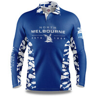 North Melbourne Kangaroos Adults Reef Runner Collared Fishing Shirt