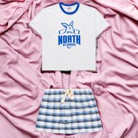 North Melbourne Kangaroos Womens Check PJ Set