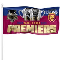 Brisbane Lions 2025 Premiers Flag Pole Flag