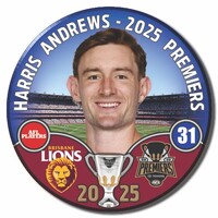 Brisbane Lions 2025 Premiers Badge - ANDREWS
