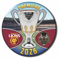 Brisbane Lions 2026 Premiers Badge - 58mm PREMIERS