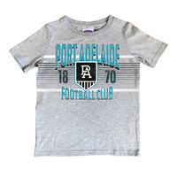 Port Adelaide Power Youths Grey Printed Tee