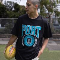 Port Adelaide Power Mens Arch Graphic Tee Black