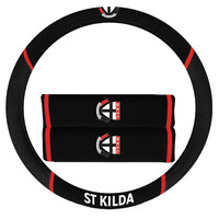 Image of St Kilda Saints Steering Wheel Cover & Seat Belt Comforts Set