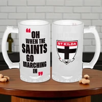 St Kilda Saints Frosted Stein Glass