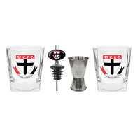 Image of St Kilda Saints Spirit Glasses with Pourer and Jigger