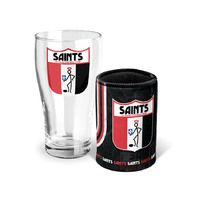 Image of St Kilda Saints Pint Glass and Can Cooler Gift Pack