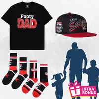 St Kilda Saints Dad Shirt/Socks/Cap Pack