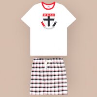 St Kilda Saints Mens Check PJ Set