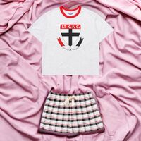 St Kilda Saints Womens Check PJ Set