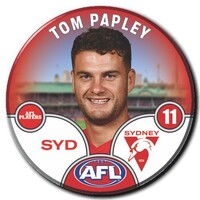 Sydney Swans 2025 Player Pin Badge - PAPLEY