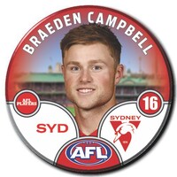 Sydney Swans 2025 Player Pin Badge - CAMPBELL