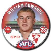 Sydney Swans 2025 Player Pin Badge - EDWARDS
