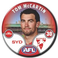 Sydney Swans 2025 Player Pin Badge - MCCARTIN