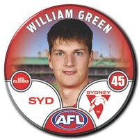 Sydney Swans 2025 Player Pin Badge - GREEN