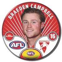 Sydney Swans 2026 Player Pin Badge - CAMPBELL