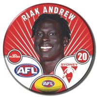 Sydney Swans 2026 Player Pin Badge - ANDREW