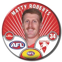 Sydney Swans 2026 Player Pin Badge - ROBERTS