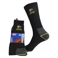 West Coast Eagles Mens Work Socks Pack of 2