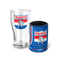 Image of Western Bulldogs Pint Glass and Can Cooler Gift Pack
