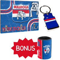 Western Bulldogs Key Rack & Key Ring Bundle