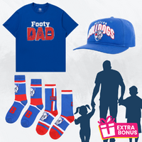 Western Bulldogs Dad Shirt/Socks/Cap Pack