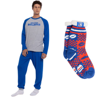 Western Bulldogs Mens PJs & Bed Sock Set