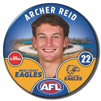 West Coast Eagles 2025 Player Pin Badge - REID, A