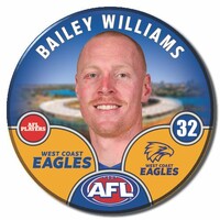 West Coast Eagles 2025 Player Pin Badge - WILLIAMS, B