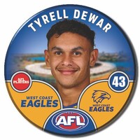 West Coast Eagles 2025 Player Pin Badge - DEWAR