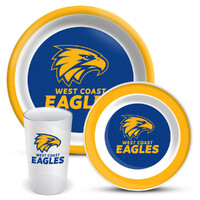 West Coast Eagles 3 Piece Melamine Dinner Set