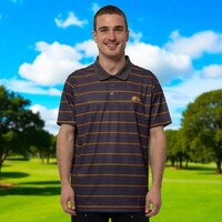 West Coast Eagles Mens Striped Polo