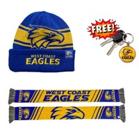 West Coast Eagles Scarf and Beanie Bundle